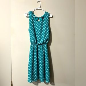 Paper doll Women’s Teal Turquoise Polka Dot Dress Size 1X